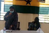 Ms Sarah Dugbakie Pobee, DCE of Ada-East District Assembly delivering an address