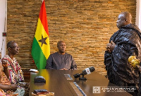 Amoamanhene, Nana Agyenim Boateng informing JM of the burial of Nana Akwasi Agyemang