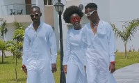 Okyeame Kwame and his two children