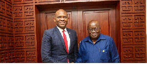 President Akufo-Addo with Tony Elumelu, Chairman of UBA