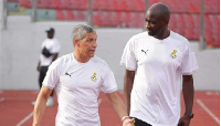 Chris Hughton and Otto Addo