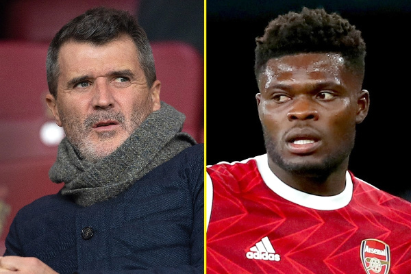 Former Manchester United player Roy Keane and Thomas Partey