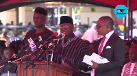 Osei Kyei Mensah Bonsu reading tributes on behalf of Parliament