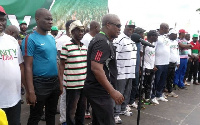 Former President John Mahama with some NDC functionaries