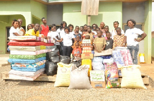 NGO executives donating items