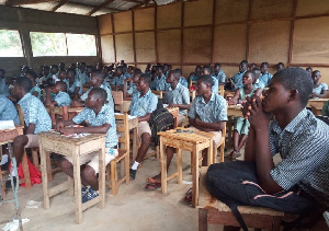 Senior high school students in a classroom