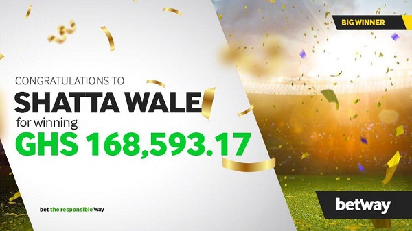 Dancehall artiste, Shatta Wale bagged a staggering GHC168,593 from betting with Betway