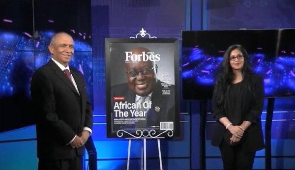 Forbes unveiling on Friday 3 December, 2021 of Nana Akufo-Addo as the African of the Year