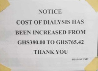 The supposed notification of an increase in the cost of dialysis treatment at KBTH