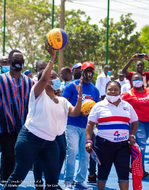 MP for Ablekuma West, Ursula Owusu-Ekuful taking a shot