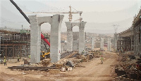 Works are on going on the Pokuase Interchange