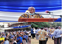 Godfred Agulbire addressing the gathering