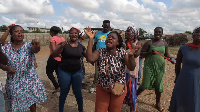 Some of the market women protesting