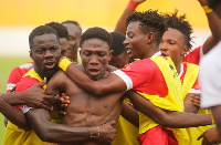 Kotoko players celebrate a crucial win