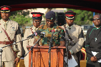 Major Mahama's military intake mates take their turn to read their tribute