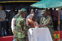 President Akufo-Addo cut the sod for construction of the dam on Friday, November 29