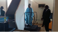 Speaker of Parliament, Alban Bagbin being scanned