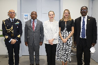 Health Minister Kwaku Agyemang Manu (second left) received Italian ambassador and a delegation