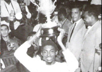 Black Stars captain, Aggrey Fynn with the AFCON trophy in 1963