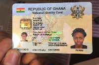 File photo of Ghana Card sample