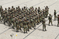 Some Military men undergoing training