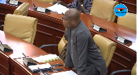 Samuel Okudzeto Ablakwa, MP for North Tongu makes a submission in Parliament