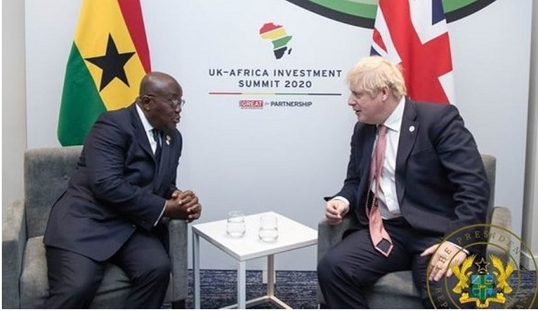 President Nana Addo Dankwa Akufo-Addo and UK Prime Minister Boris Johnson