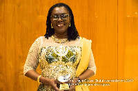 Ursula Owusu-Ekuful, Communications Minister holding her award