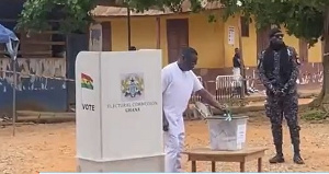 Gyakye Quayson casting his vote