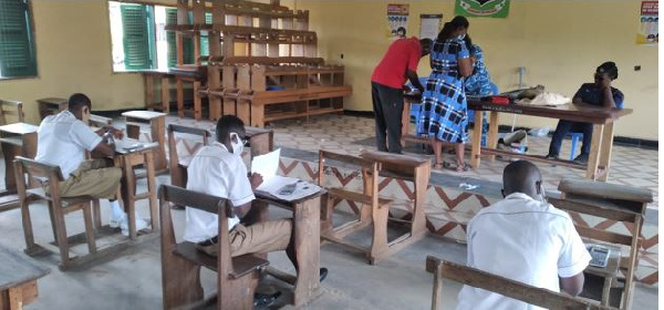 Inmates writing the Accounting paper 2