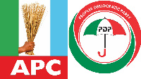 Logos of di APC and di PDP