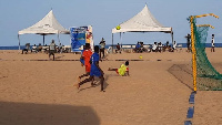 Some players at Keta beach