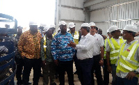 Rawling Minister, Joe Ghartey inspected works on Tema-Mpakadan railway lines