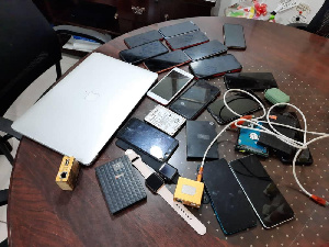 Some of the phones retrieved from the suspects