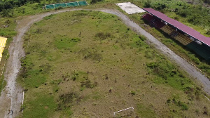 The state of the abandoned Youth Sports Centre in Ho