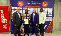 John Aggrey (middle) with representatives of the HSIF