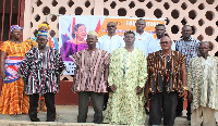 The Rebecca Foundation Medical Outreaach members with the DCE and Traditional Leaders of Mirigu