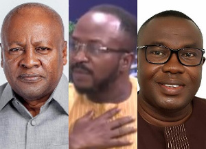 John Dramani Mahama, Stephen Atubiga, Samuel Ofosu-Ampofo (former NDC National Chairman) (l to r)