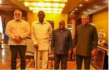 President Akufo-Addo (Second from right) with his predecessors