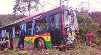 The madman allegedly emerged from a nearly bush and crossed the Metro Mass bus