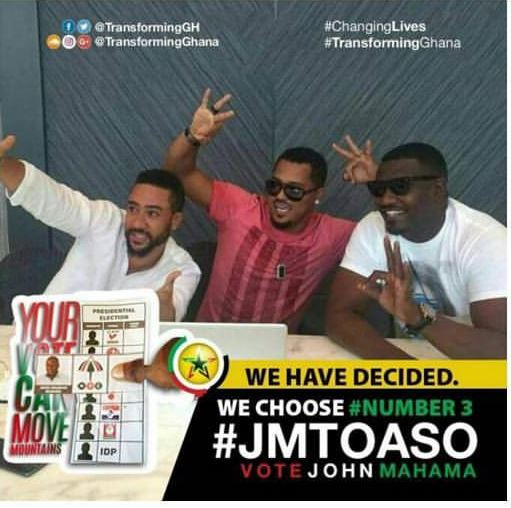 Van Vicker, Majid Michel and John Dumelo