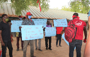 A photo of the demonstrators