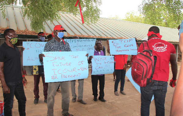 A photo of the demonstrators