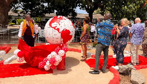 Unveiling of the globe statue by FIG at the Burma Camp Service School