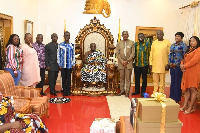 Members of the NIB board in a group photo with the Asantehene