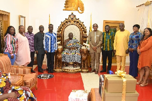 Members of the NIB board in a group photo with the Asantehene