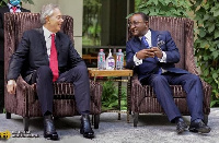 Dr. Owusu Afriyie Akoto interacting with Tony Blair