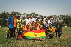 Kwamina Vandyke, with his colleagues at a training ground