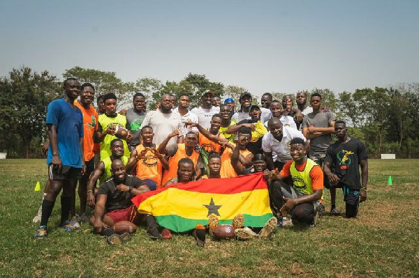 Kwamina Vandyke, with his colleagues at a training ground