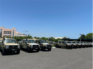 Some of the armoured vehicles delivered by the EU